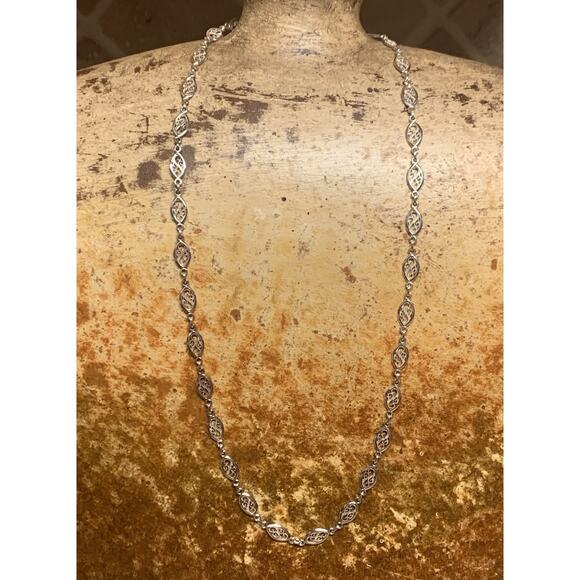 Milor Sterling Silver Filigree Chain Made in Italy 24 Inches - Picture 3 of 8